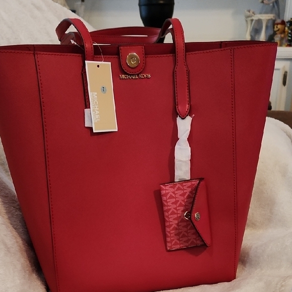Michael Kors Handbags - NWT Michael Kors Red Tote Bag